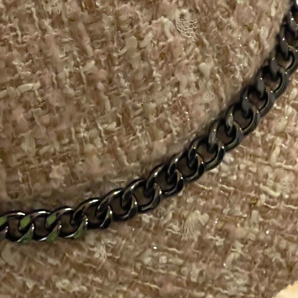 NWT INC International Concepts pale pink bucket hat gun metal chain - Picture 5 of 8